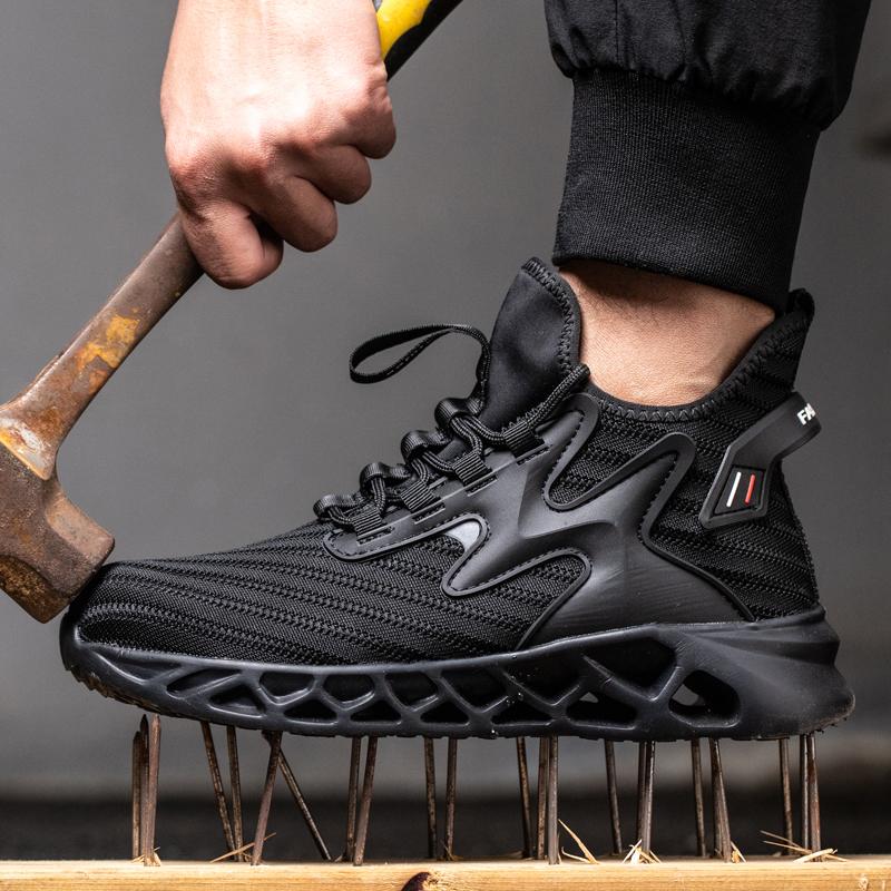 Breathable mesh Men's safety shoes Puncture-Proof Work Sneakers Steel toe shoes Lightweight comfortable Indestructible shoes
