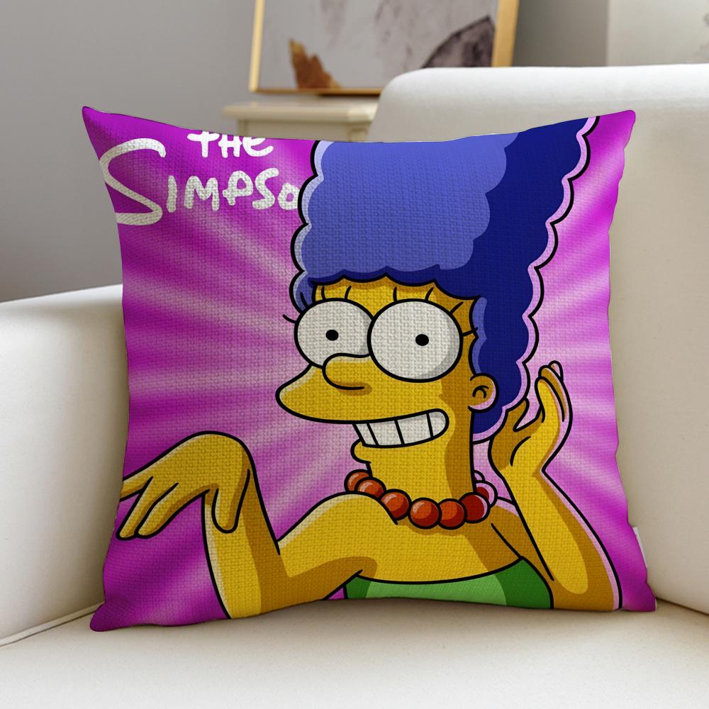 Iconic TThe SimpsonsS Cushion Cover Breathable and Skinfriendly Linen Pillowcase Square Removable and Washable Cushion