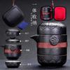 Travel Tea Set Black Pottery Portable Teaware Incule 1pcs Teapot 2pcs 1Bag Gaiwan Cups Coffeeware Teaware Green Cup Sets