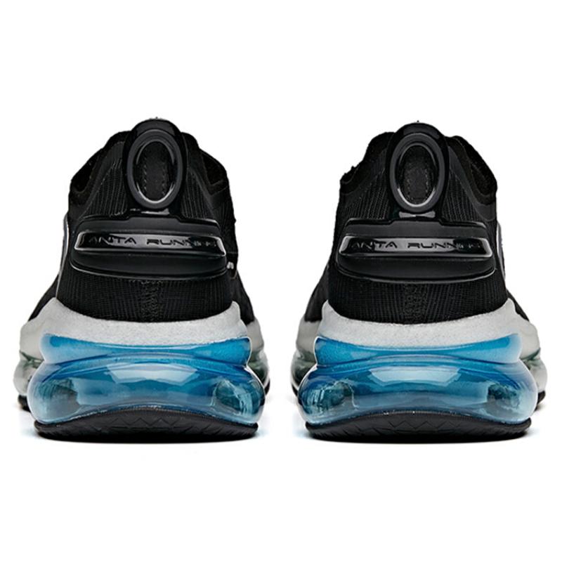 Anta Cushioned Slip-Resistant Abrasion-Resistant Low-Top Running Shoes Men's Black Silver Sneakers