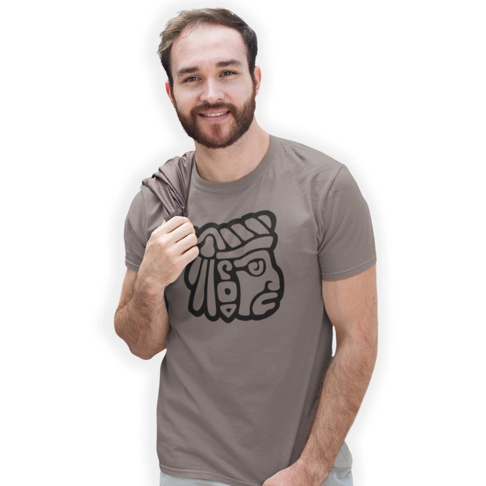 Ancient Mayan Head Carving T-shirt Birthday Gift M