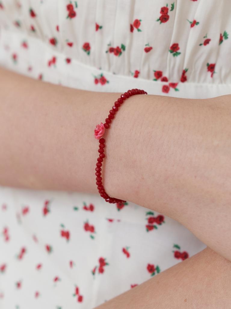 Love Me Monster 1 Rose Crystal Bracelet