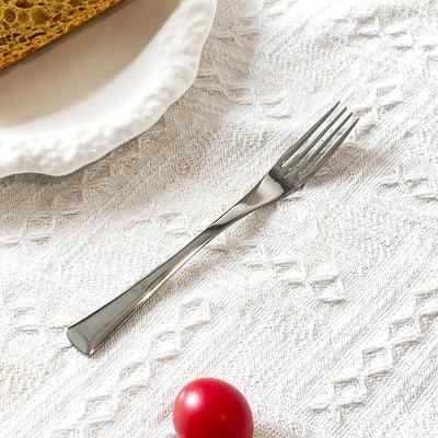 Edelstahl-Tafel, Tafelgabel mit langem Griff, Besteck, vierzinkige Salat-/Dessert-/Obstgabeln für Küche und Restaurant