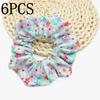 6pcs/lot Hair Scrunchies Bands Scrunchy Ties Ropes Ponytail Holder for Women Accessories Fabric Headwear Ditsy Floral Sweet Cute