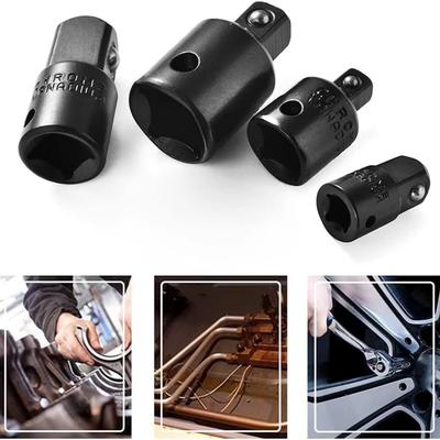 4PCS Impact Socket Adapter Reducer Set 1/2 3/8 1/4 Inch Use Wrenches Drills In Auto and Impact Driver Construction Work
