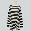 Unisex Women Cool Thin Loose Gothic Striped Long Jumper Dark Punk Streetwear Hollow Out Top Broken Hole