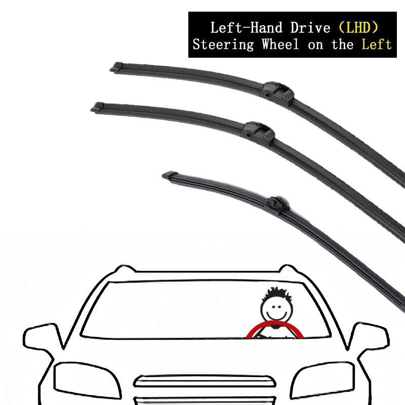 For Volkswagen VW Touareg Porsche Cayenne 2008~2018 Front Rear Wiper Blades Cutter Back of Window Brushes Cleaning