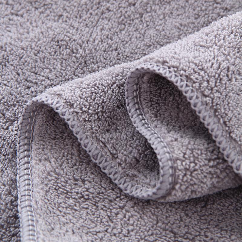 Solid Color High-Density Coral Fleece Bath Towel - Thick, Absorbent, Non-Shedding 