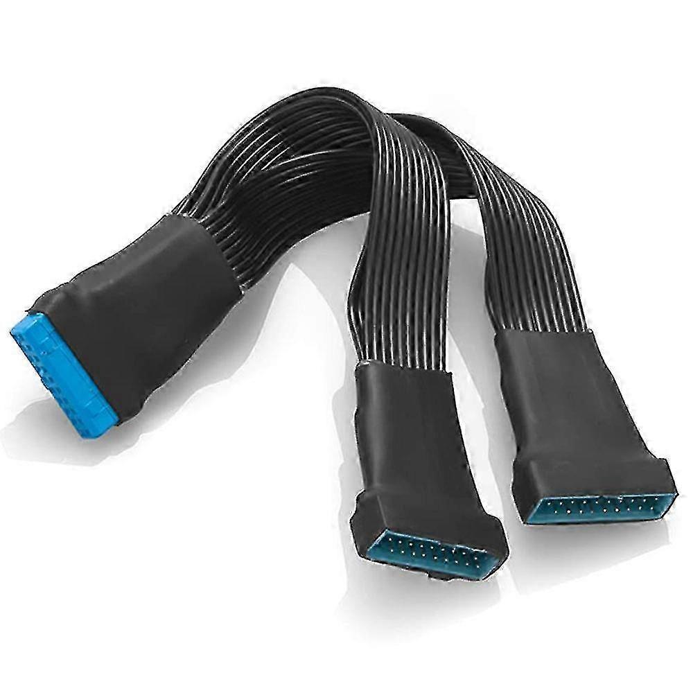 2pcs Motherboard Usb 3.0 19pin Header 1 To 2 Extension Splitter Cable,12cm 19pin Internal Extension