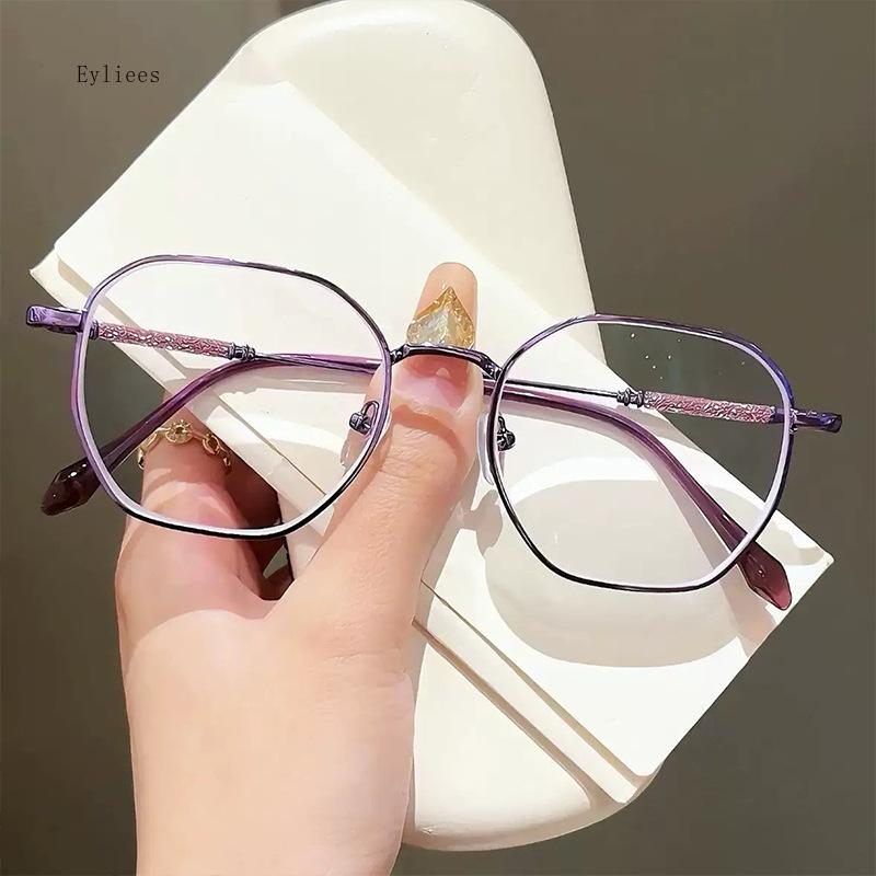 

Purple Silk Fashionable Reading Glasses Vintage Silver High-End Reading Glasses Personalized Metal Frames Presbyopia Eyewear +4.0