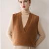 Women's Cashmere Knitted Sleeveless Sweater Vest for Autumn and Winter