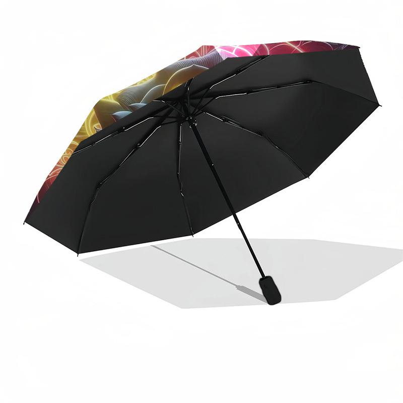 1pc Neon Rose Mandala Artwork Umbrella with Plastic Handle,Suitable for All Seasons Home Travel Outdoor UmbrellaDD127