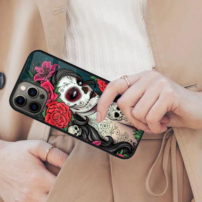 Mexican Skull Girl Tattooed Art Magnetic Phone Case For APPLE iPhone 17 Air 16 14 13 12 Pro Max 15 Plus Wireless MagSafe Cover