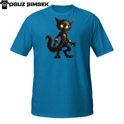 Demonic Cat T-Shirt Mens Womens Tees Top | Evil Yellow Eyes Kitty | Creepy Halloween Tee