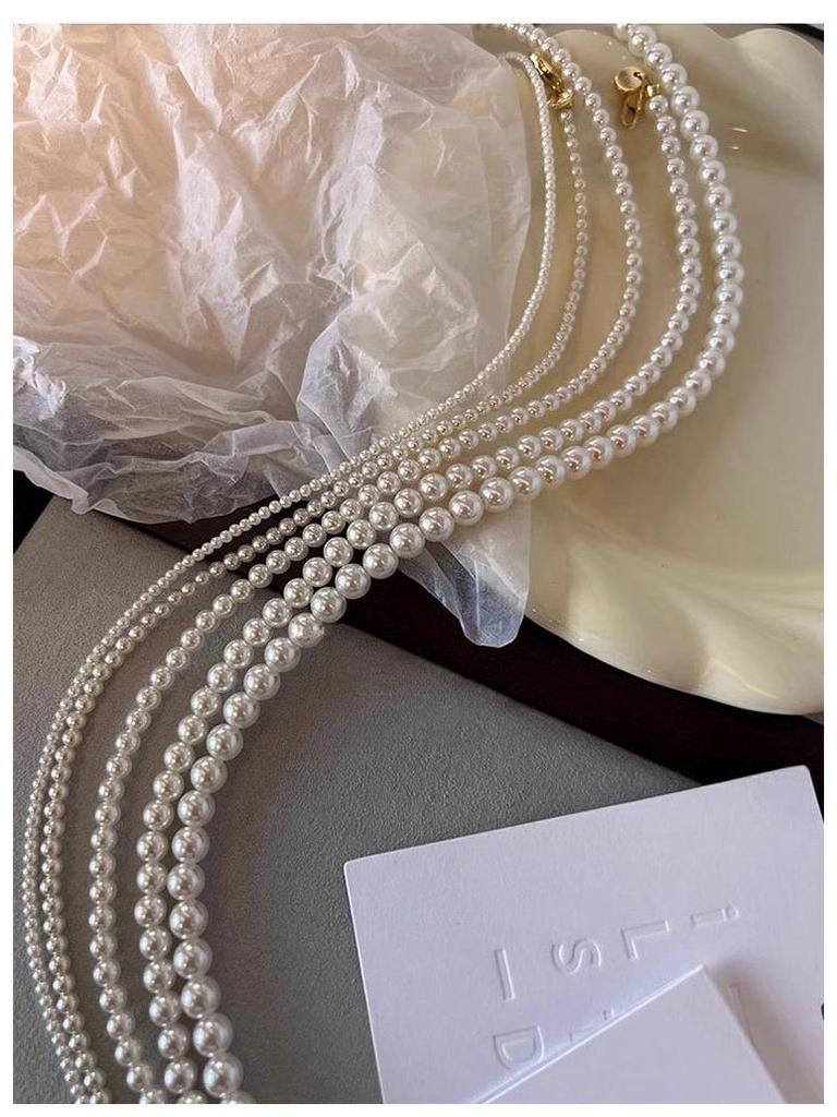 High-Gloss Mother-of-Pearl Necklace: Women's Exquisite, Durable, Strong Light Baby Rice Beads Clavicle Chain