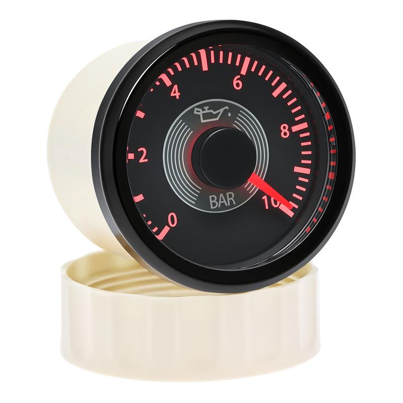 52mm Water Temperature Gauge Oil Pressure Voltage Fuel Level Meter 12V 24V for Auto Boat with 2 Colors Backlights
