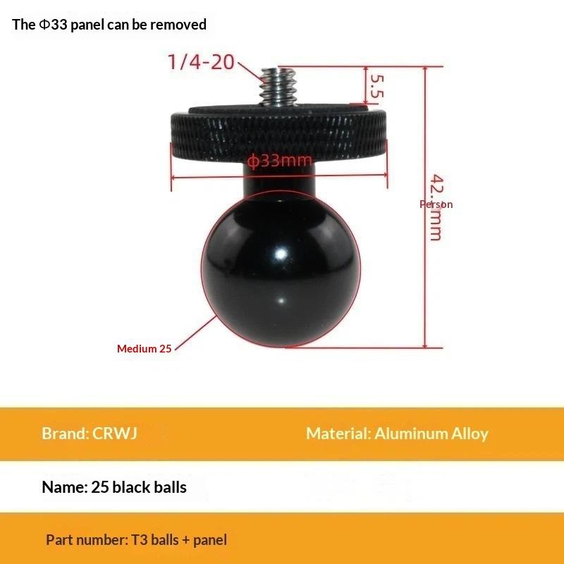 Aluminum 15Mm/17Mm/19Mm/20Mm/25Mm Ball Head Adapter To M6 1/4 Bolt For Motorcycle Phone Holder Car Bracket Camera Stand