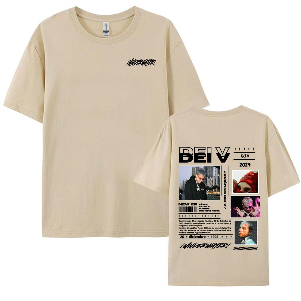 Rapper Quien Es Dei V Underwater Tour Graphic T Shirt Men Women Vintage Fashion Hip Hop Street Tshirts Casual Cotton Tshirt