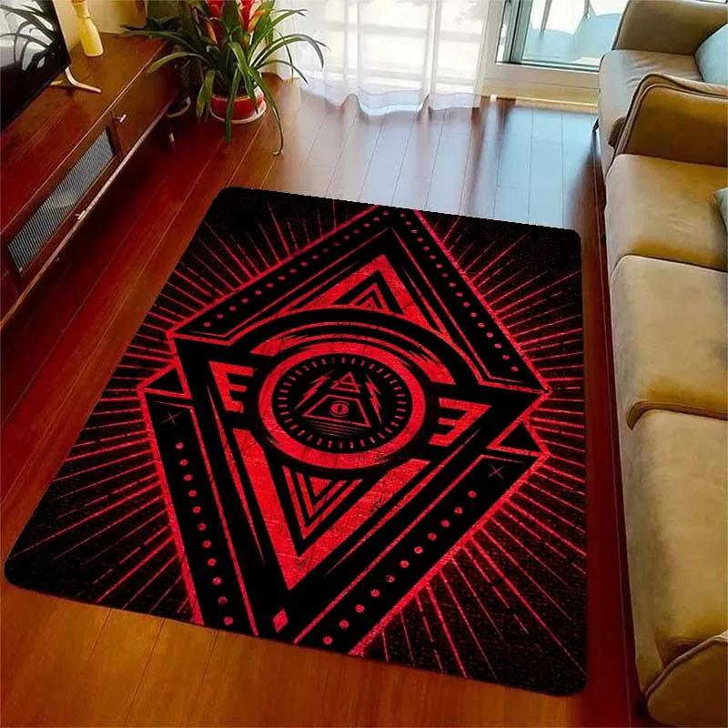 Allsehendes Auge Freimaurer Geheimnis Goldene Augen Teppiche für Wohnzimmer Schlafzimmer Dekoration Kinder Spielzimmer Matte Rutschfeste Teppiche