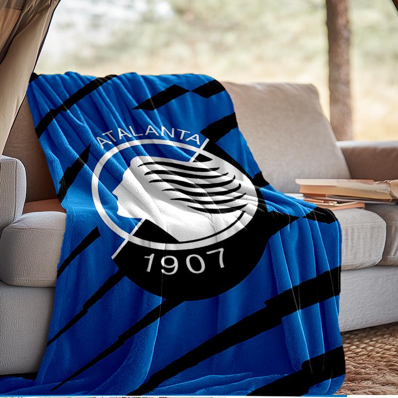 Coperta da Calcio Atalanta Leggera Ideale per il Letto Perfetta per Viaggi, Campeggio, Soggiorni, Uffici, Divani, Regalo di Natale per tifosi