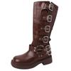 Retro Martin Boots Women's Fashion Versatile Design Sense 2025 Autumn and Winter New Brown High Boots Cowboy Boots Women's Boots