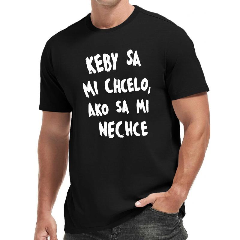

Fun Slovakian Satirical Proverb Crinkle Plus Size Men s Casual T-Shirt, PLUS SIZE ,New Summer Style,Round Neck 4XL чорний