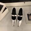 Designer Low Heel Women Mary Jane Shoes Fashion Shallow Crystal Buckle Shoes Ladies Casual Dress Street Style Shoes