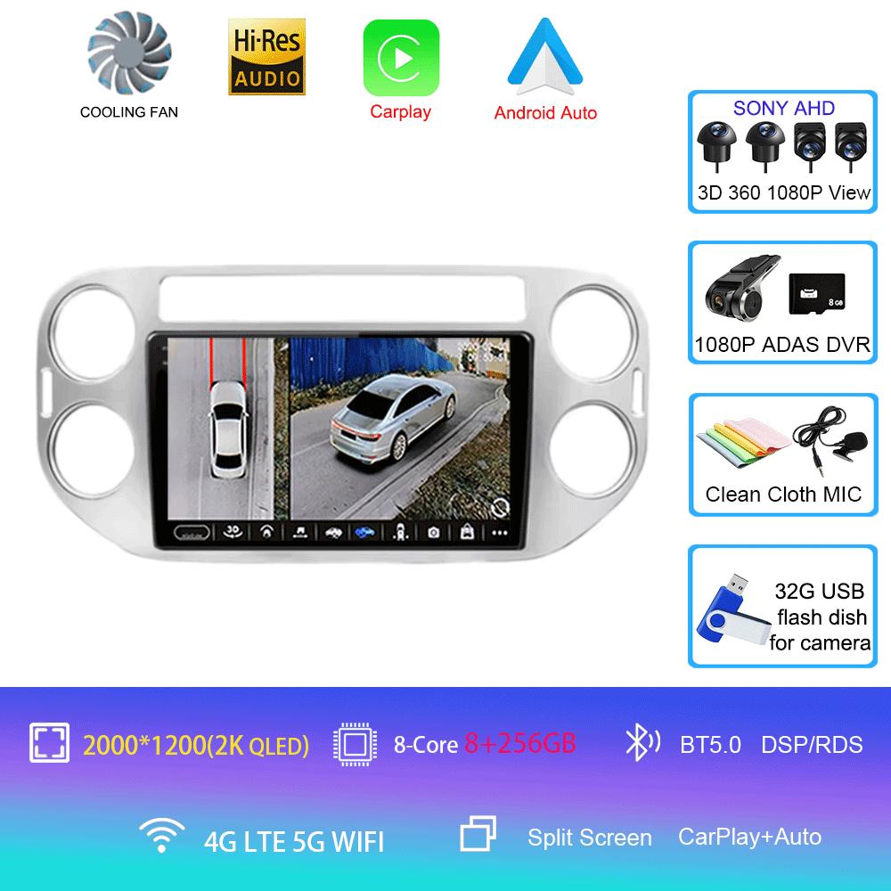 Car Radio Android 14 Wireless CarPlay Auto for VW Volkswagen Tiguan 1 NF 2006-2016 Multimedia Video Player Stereo GPS 2din Navi