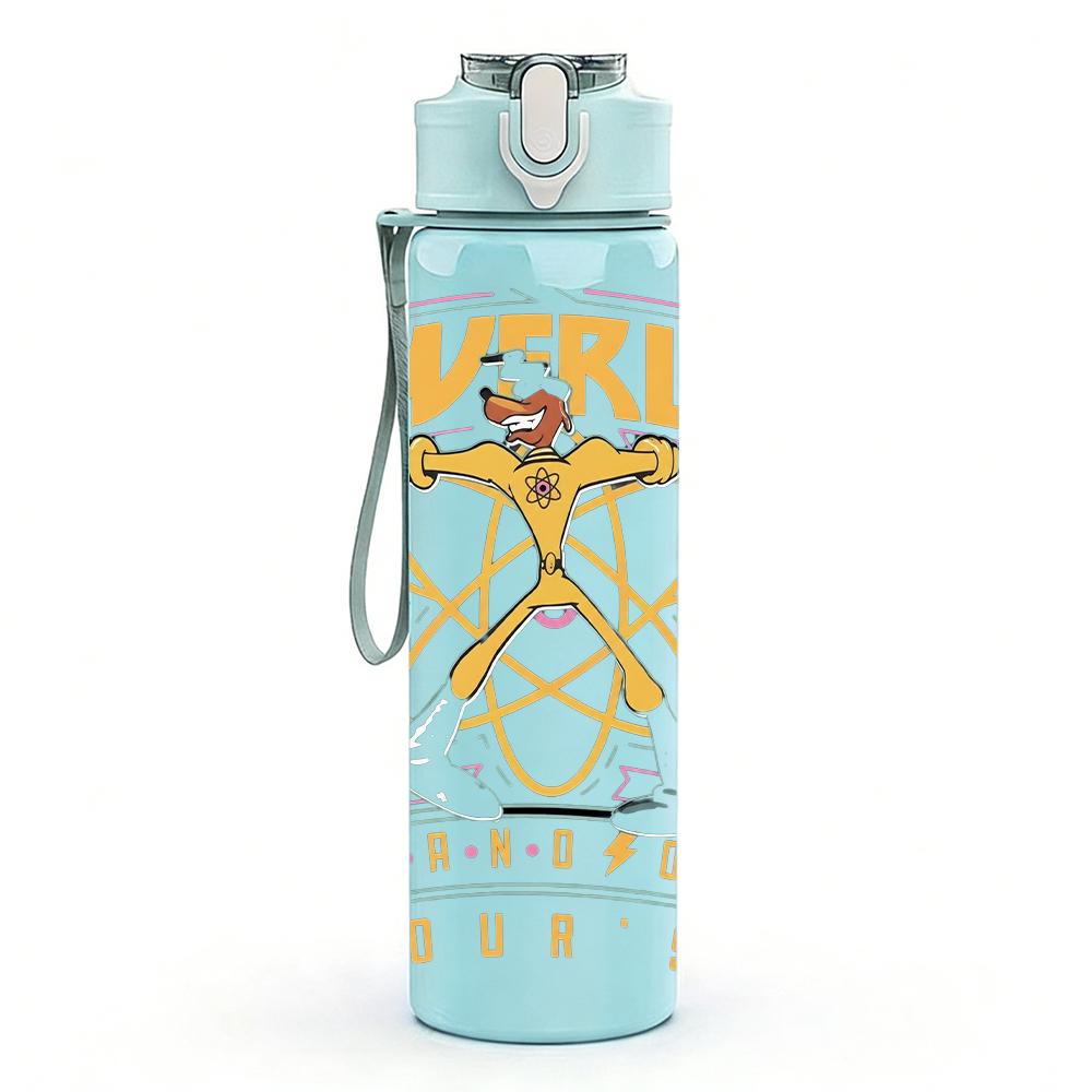 1PC Powerline Retro Cartoon Tour Graphic Print 750ml Portable Sports Water Bottle Leakproof Gym Outdoor Travel Drink Cup