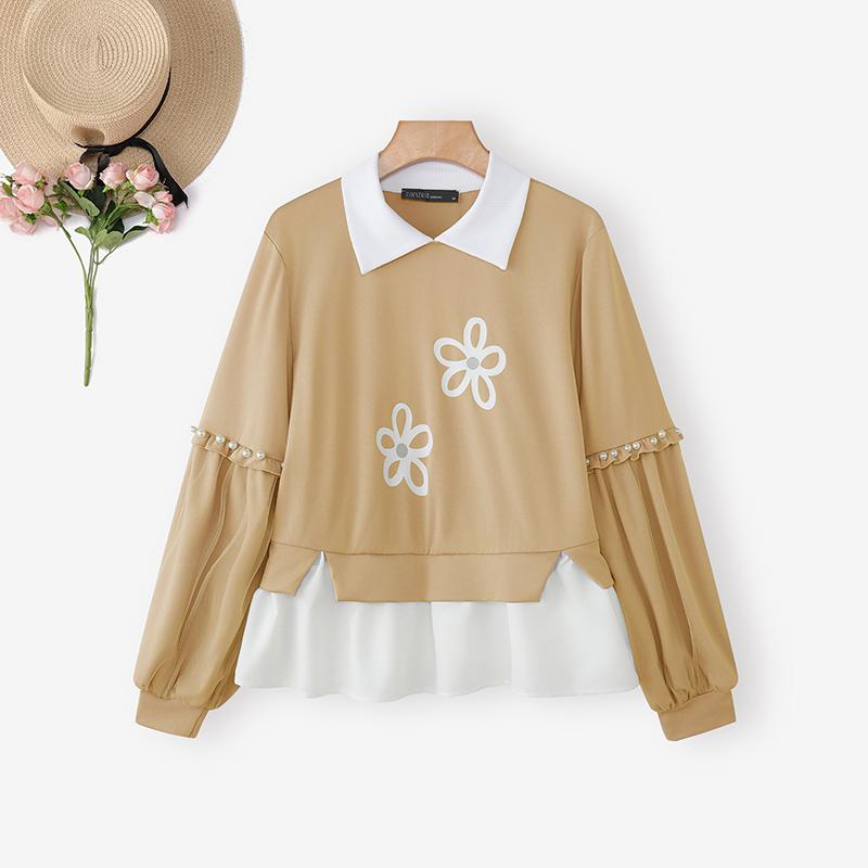 

Жіноча повсякденна блуза з відкладним коміром ZANZEA з довгим рукавом 5XL хакі