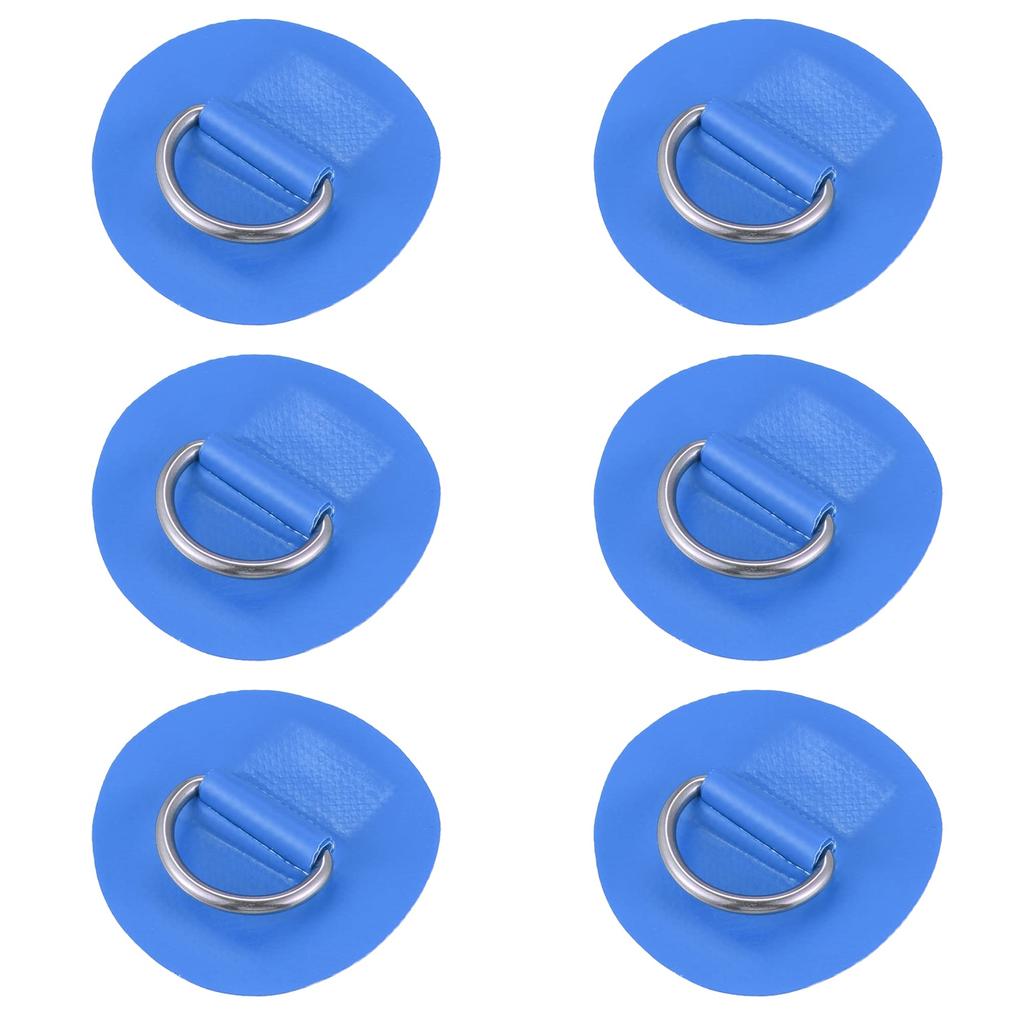 X AUTOHAUX D-Ring Patches PVC Stainless Steel Round D-Ring Pads for Surfboard Inflatable Boat Kayak Canoe Deck 6cm Blue