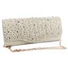 Women Evening Bag Sparkly Glitter Rhinestone Multifunctional Handbag for Dinner Party Wedding Gold Free Size