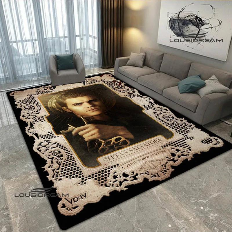 The Vampire Diaries Damon salvatore print carpet Yoga mat area rug room decor door mat Non -slip carpet kawaii rug Birthday Gift