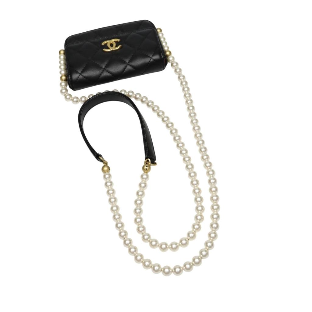 Chanel Mini Matrasse Shoulder Bag Lambskin Black Women Used