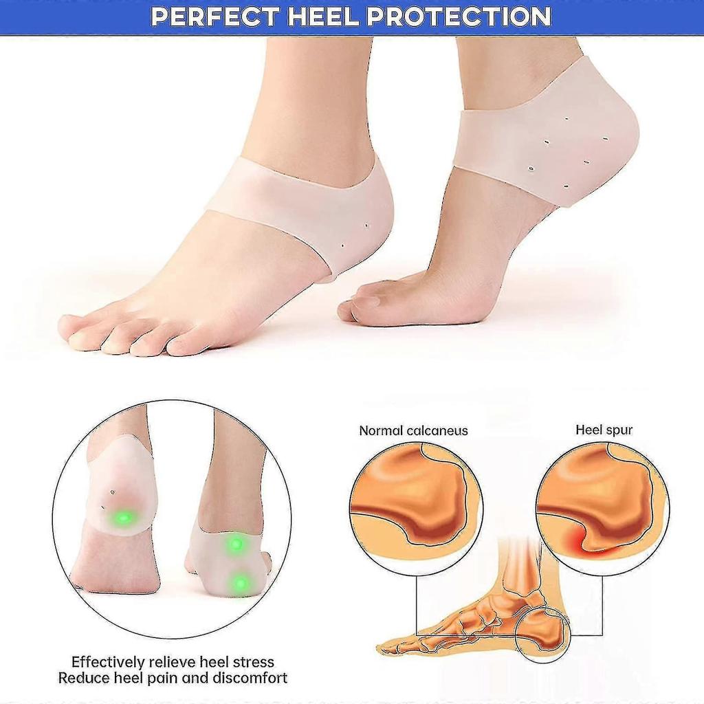 2 Paar Silikonsocken, Vollfuß-Silikon-Schutzhülle, Fersen-Trockenriss-Schutzhülle, Anti-Riss-Socken-Hülle - chuan