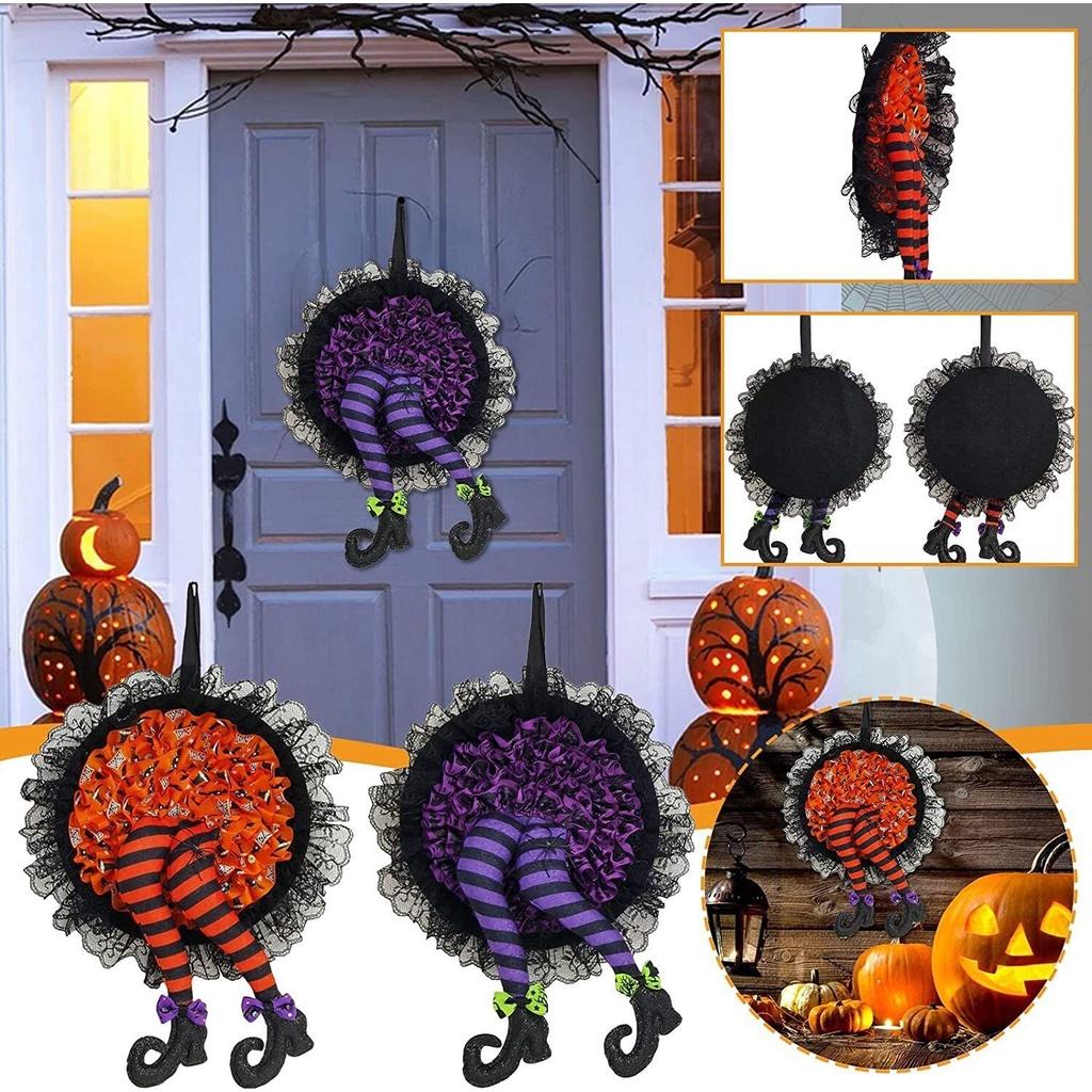 Spooky Halloween Witch Wreath Perfect For Indoor Outdoor Decor Props