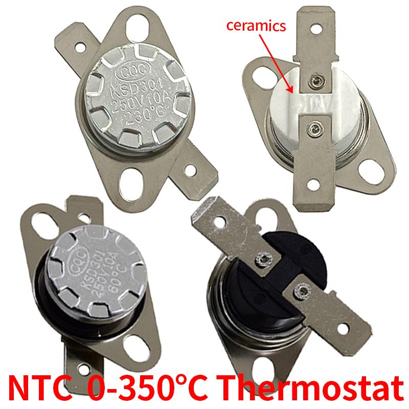 50PCS Bimetal Thermostat KSD302/KSD301 0C-350C 10A250V 100C 115C 120C 130C  135C 140C 145C 150C 160degrees Normal Closed Open 40C