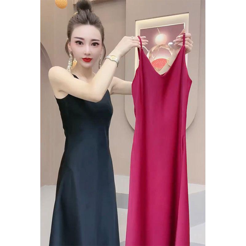 2026 Sommer Französischer Stil Schlankmachendes Trägerkleid - Einfarbig, Drapierung Design für Damen