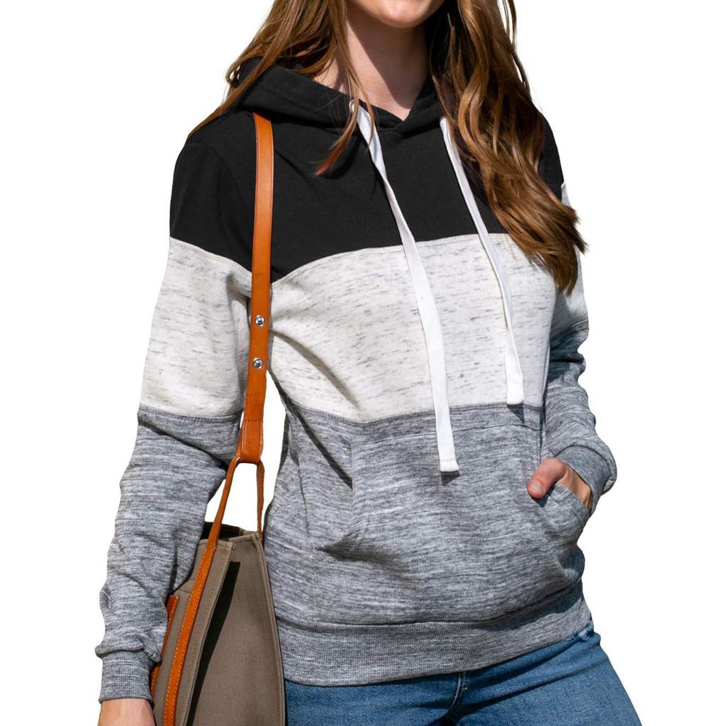 Women's Plus Size Pullover Hoodie Long Sleeve Casual Sweatshirt with Drawstring Hood and Kangaroo Pocket Lightweight
