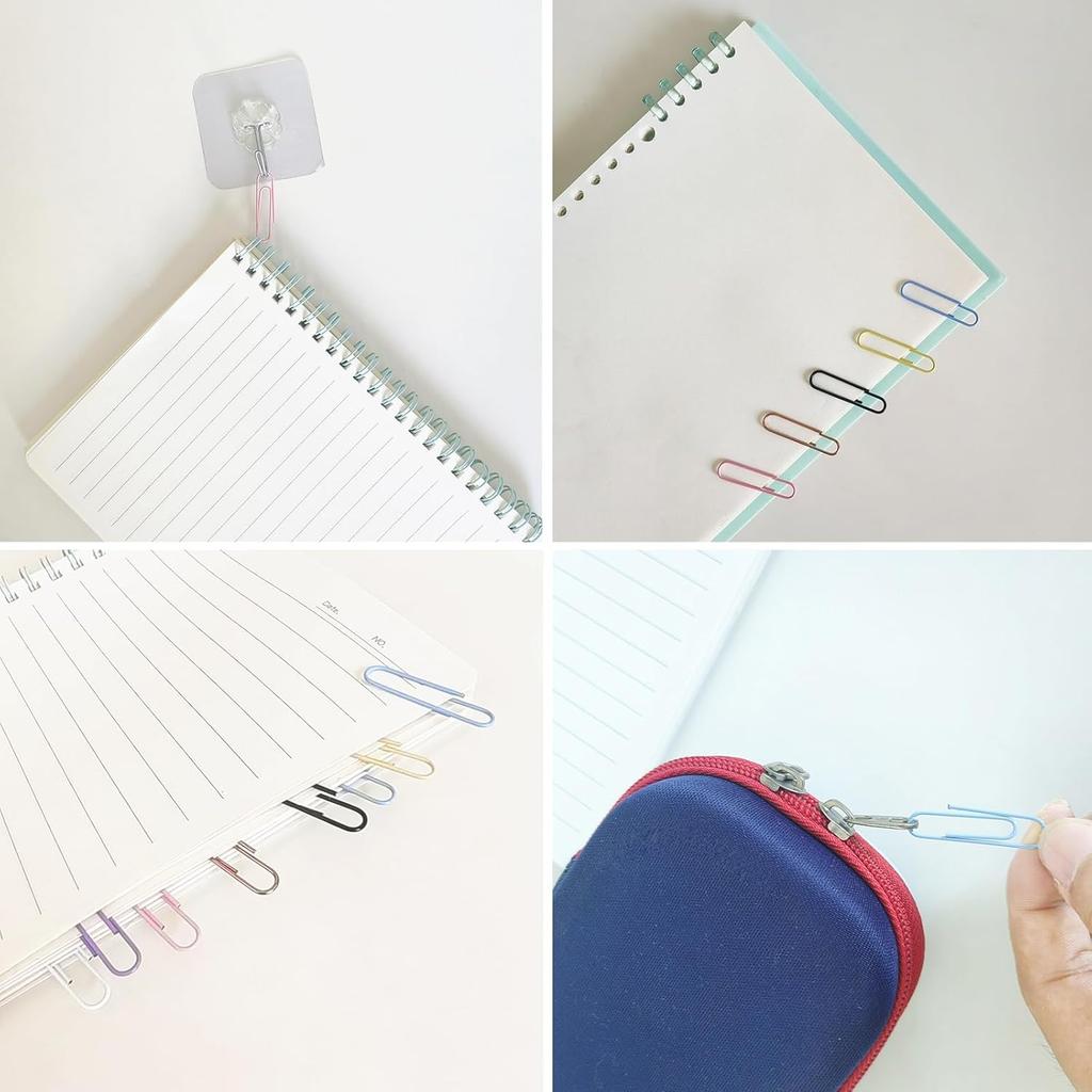 300 Pcs Paper Clips Medium Size PaperClips Assorted Colored for Clips Office Supplies Paperwork Office School and Personal Use