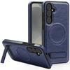 For Samsung Galaxy S25+ Case Compatible with MagSafe Kickstand Leather Phone Back Cover