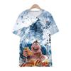 3D Printed Anime Nezha T-Shirt Boys' Summer Crew Neck Short Sleeve Comfortable Loose Top