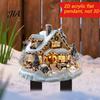 Durable Acrylic Yard Signs Santa Claus Garden Stake, Christmas Snowman Sign, 2D Decorations Flat Snowy Cottage Ornament for Lawn Pathway Holiday