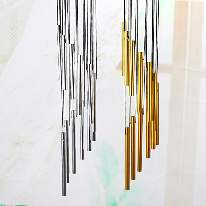 12 Tubes Aluminum Alloy Wind Chimes with Hook Gold/silver/Color Bells for Outside Home Wedding Party Memorial Decoration Gifts