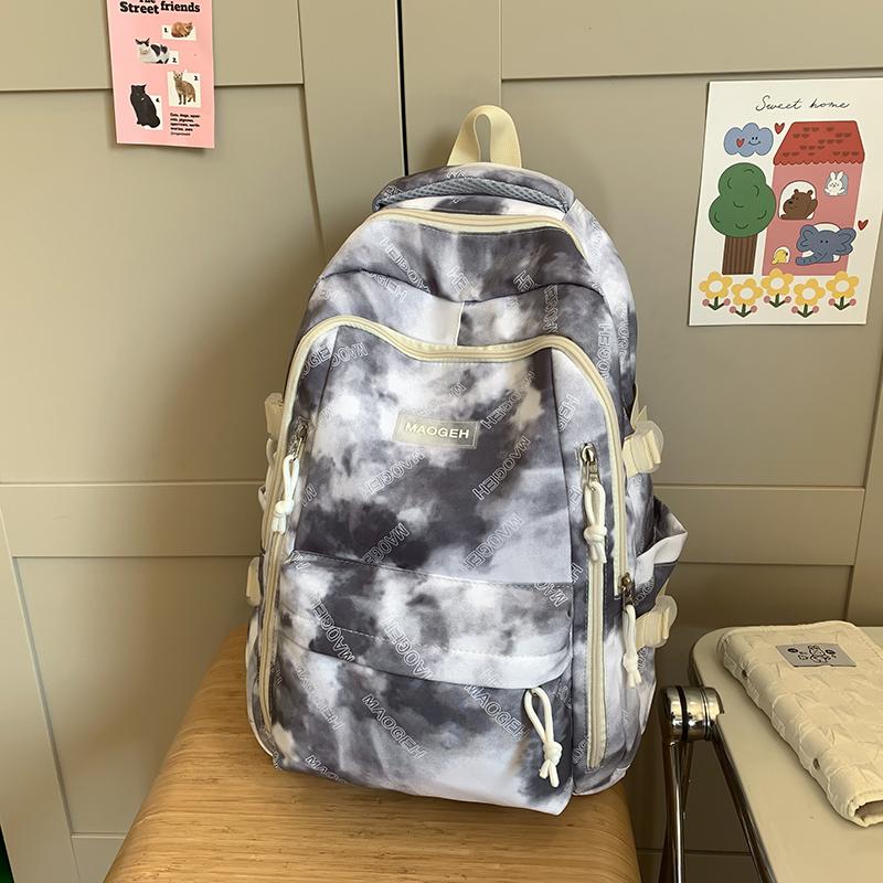 Tie-Dye Print Backpack Boys Girls Schoolbag Large Capacity Backpack