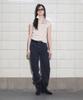 Yusentig Double Collar Slim Asymmetrical Collar T-Shirt Beige Aw5Me43391