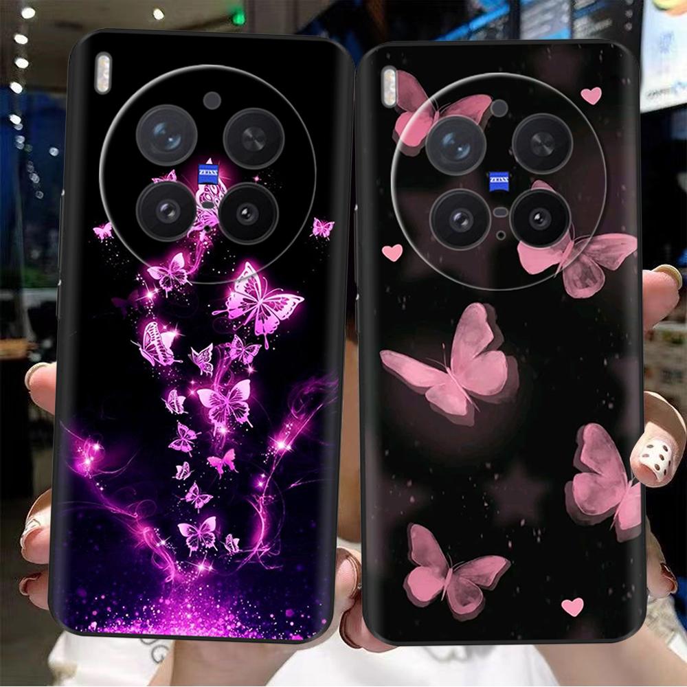 For VIVO X300 Pro Case Cute Cartoon Cat Butterfly Soft Silicone Shockproof Bumper Cover for Vivo X300 Fundas Protective Cases