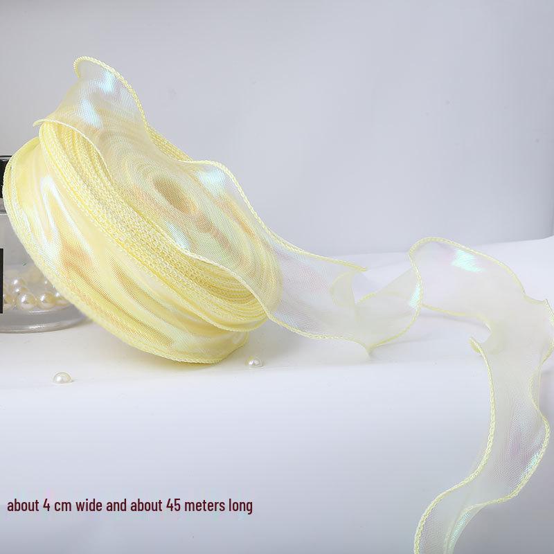 Curled Fish Tail Yarn Ribbon - 50 Yards Wavy Edge for Cake & Flower Decoration