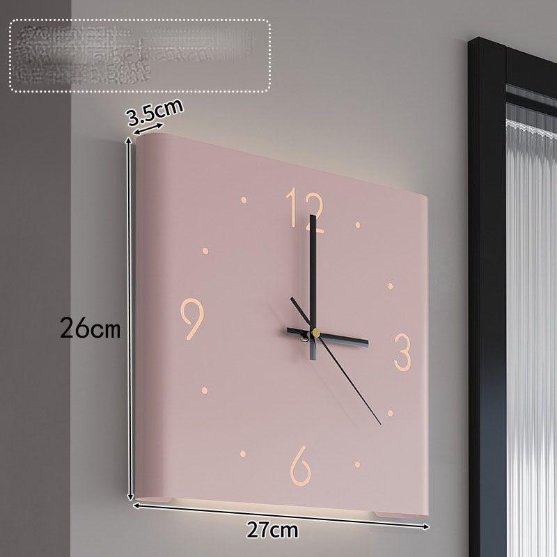 Single Sided Double Sided Folding Wall Clock Creative Minimalist Living Room Modern Wall Clock No Punching Corner Clock ZE207 розовый