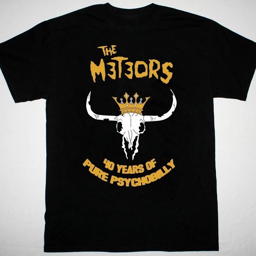 40 years anniversary The Meteors band T-shirt black Tee S to 5Xl Unisex T-Shirt XL